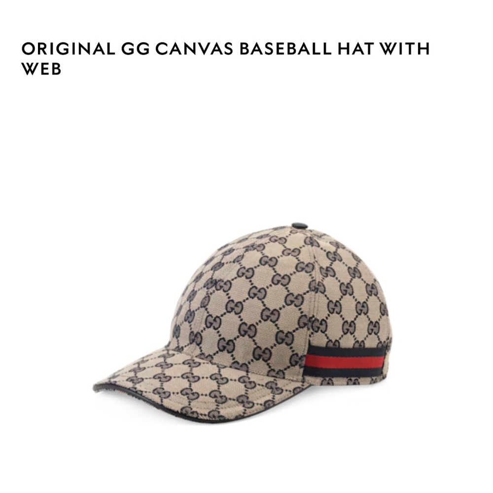 Gucci- GG Canvas baseball hat with web